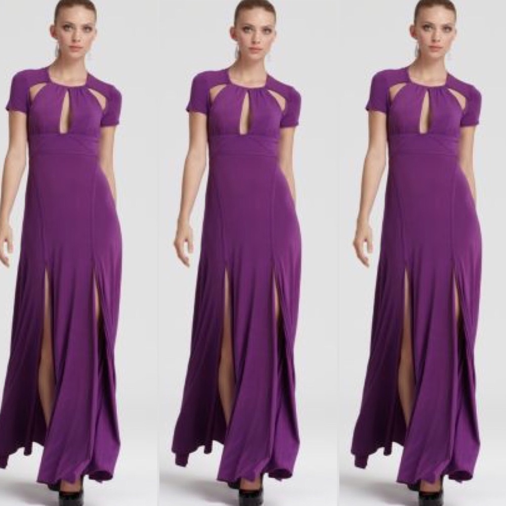 BCBGMAXAZRIA Orchid Lulu Cutout Bodice Gown - Picture 2 of 6